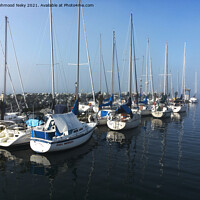 Buy canvas prints of Boats at White Rock Promenade by Mehmood Neky