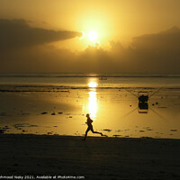 Buy canvas prints of Jogger at sunrise by Mehmood Neky
