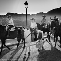 Buy canvas prints of Men on horses parade by Giles Rocholl