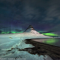 Buy canvas prints of Northern lights over Kirkjufell Iceland by Giles Rocholl