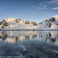 Buy canvas prints of Snow and ice Vestrahorn Iceland by Giles Rocholl