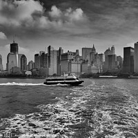 Buy canvas prints of New York from Liberty Island Ferry by Giles Rocholl