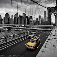 Buy canvas prints of Yellow Taxi cab New York by Giles Rocholl