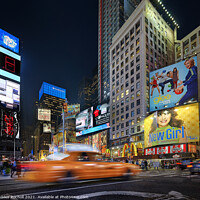 Buy canvas prints of Times Square yellow Taxi New York by Giles Rocholl