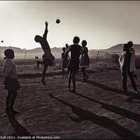 Buy canvas prints of Children playing ball South Africa by Giles Rocholl