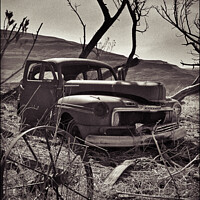 Buy canvas prints of Vintage rusty car South Africa by Giles Rocholl