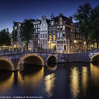 Buy canvas prints of Dusk Amsterdam Netherlands by Giles Rocholl