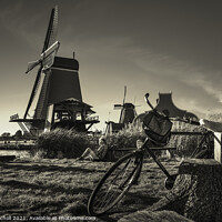 Buy canvas prints of Windmills and bike Holland by Giles Rocholl