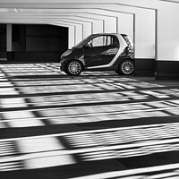Buy canvas prints of Graphic shadows and car by Giles Rocholl