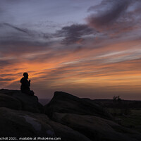 Buy canvas prints of Monk meditating and sunrise by Giles Rocholl