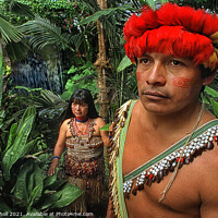 Buy canvas prints of Amazon rain forest chief by Giles Rocholl