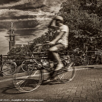 Buy canvas prints of Cyclists Amsterdam Holland by Giles Rocholl