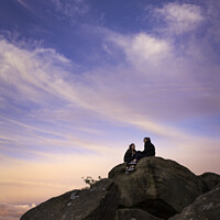 Buy canvas prints of Couple talking Yorkshire Moors by Giles Rocholl