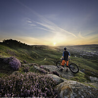 Buy canvas prints of Ilkley Moor mountain bike Yorkshire by Giles Rocholl