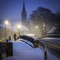 Buy canvas prints of Snow Otley winter Yorkshire by Giles Rocholl