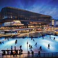 Buy canvas prints of Westquay ice skating Southampton by Giles Rocholl