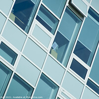 Buy canvas prints of Abstract modern office windows metallic by Giles Rocholl