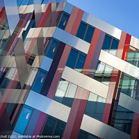 Buy canvas prints of Abstract modern pattern building by Giles Rocholl