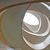 Buy canvas prints of Abstract spiral stair well by Giles Rocholl