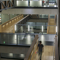 Buy canvas prints of Interior building Manchester school of art by Giles Rocholl