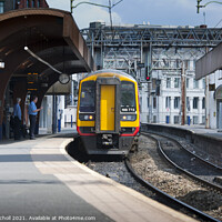 Buy canvas prints of Train at station by Giles Rocholl