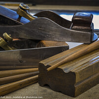 Buy canvas prints of Old tools plane and blocks by Giles Rocholl