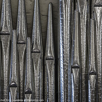 Buy canvas prints of Old tools organ pipes by Giles Rocholl