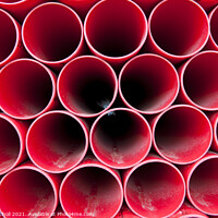 Buy canvas prints of Abstract red plastic tubes by Giles Rocholl