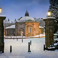 Buy canvas prints of Pump Room Museum Harrogate Snow by Giles Rocholl