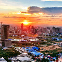 Buy canvas prints of The sun sets over Phnom Penh... by Arnaud Jacobs
