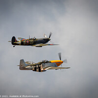 Buy canvas prints of Spitfire and P-51 Mustang by Bob Kent