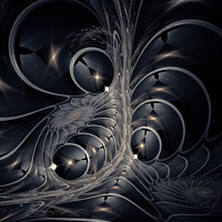 Buy canvas prints of Silver Optics Fractal Abstract Art by Maria Forrester