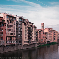 Buy canvas prints of Beautiful Italian buildings over a river in Florence by Mihajlo Madzarevic