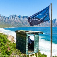 Buy canvas prints of Muizenberg shark lookout hut Table bay Cape Town  by Paul Naude