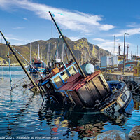Buy canvas prints of Trawler tilt Hout Bay harbour Cape Town  by Paul Naude