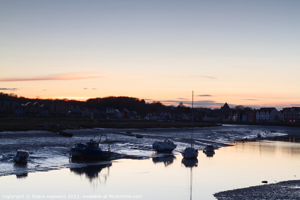 Sunset at Wivenhoe Picture Board by Elaine Hayward