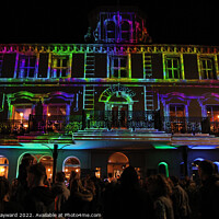 Buy canvas prints of The Pier Hotel in Harwich illuminated at night by Elaine Hayward
