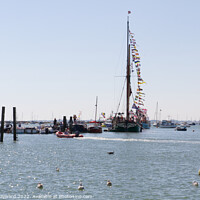 Buy canvas prints of Thames Barge Kitty moored at West Mersea by Elaine Hayward