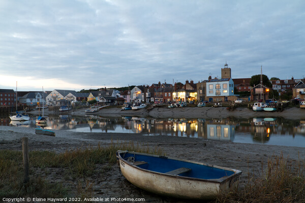 Wivenhoe on the River Colne during blue hour Picture Board by Elaine Hayward