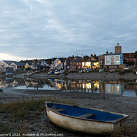 Buy canvas prints of Wivenhoe on the River Colne during blue hour by Elaine Hayward