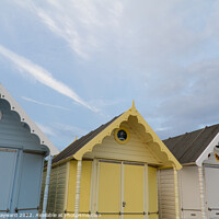 Buy canvas prints of Beach huts at West Mersea close up by Elaine Hayward
