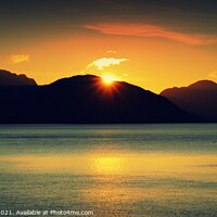 Buy canvas prints of Two Lochs Sunset by John Godfrey Photography
