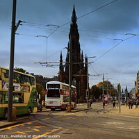 Buy canvas prints of Princes Street Buses by John Godfrey Photography