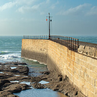 Buy canvas prints of Porthleven Pier  by Paul Pepper