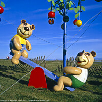 Buy canvas prints of Teddy Bears picnic see saw by Raymond Evans