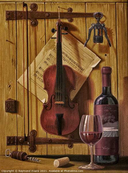 Wine and Accompaniment Framed Mounted Print by Raymond Evans