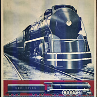 Buy canvas prints of New Haven train poster by Raymond Evans
