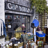 Buy canvas prints of Polperro second hand shop  by Raymond Evans