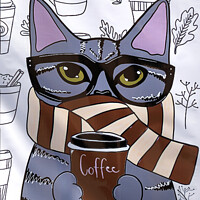Buy canvas prints of Coffee Cat by Raymond Evans