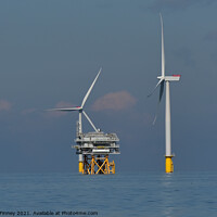 Buy canvas prints of Burbo Bank wind farm by Russell Finney